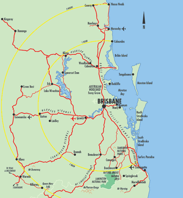 Map of the Sunshine Coast - interactive hot spots to pictures, 