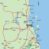 South East Queensland Distances Map