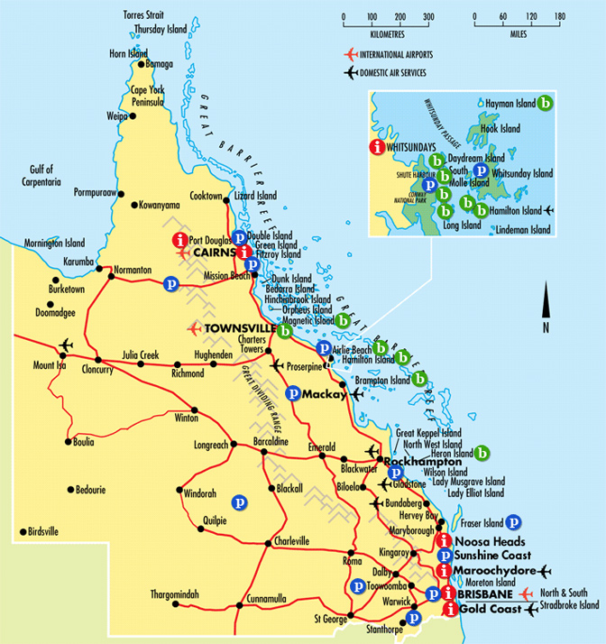 prosa Erklæring Papua Ny Guinea Queensland Tourist Map - Sunshine Coast Australia